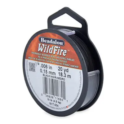 Beadalon Wildfire Thread Black 0.15mm X 18.3m