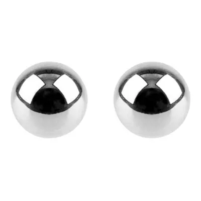 Sterling Silver Earrings Pair 4mm Ball Studs With Scroll