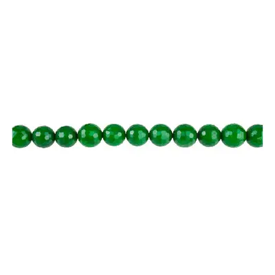 Dyed Green Jade Faceted Semi Precious Round Beads 6mm, 16&quot;/40cm Strand