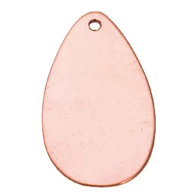 Copper Blanks Oval Drop Pack of 6 14mm X 31mm X 1mm