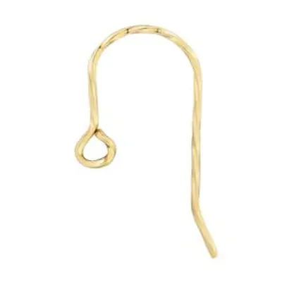 9ct Yellow Gold Large Fancy Twisted Hook Wire