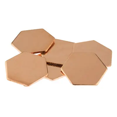 Copper Blanks Hexagon Pack of 6, 18mm X 20mm