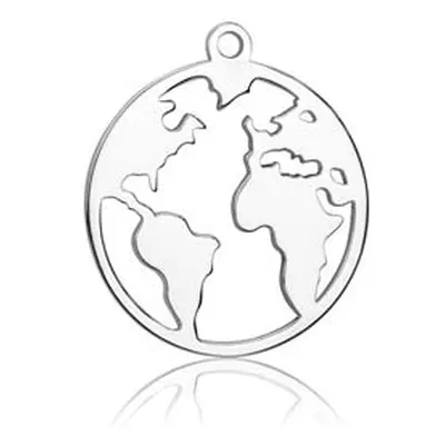 Sterling Silver World Map 15mm