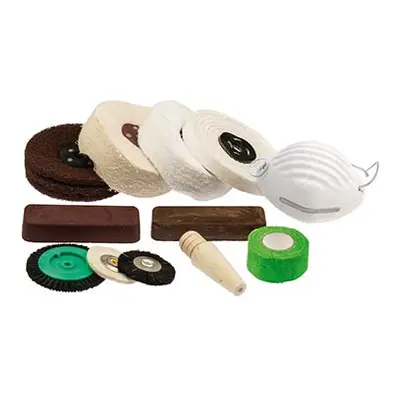 Bench Polisher Kit With Mops, Compounds And Safety Equipment