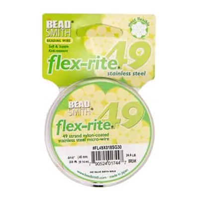 Beadsmith Flexrite, 49 Strand, Metallic Satin Gold, 0.45mm, 9.1m