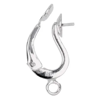 Sterling Silver S Ear Clip Pair 5mm Cup And Ring, Takes 6-8mm Bead Or Pearl