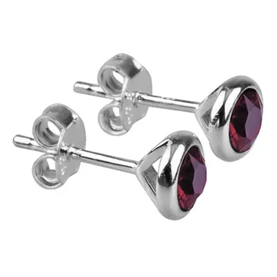 Sterling Silver Earrings July Birthstone 4mm Ruby Crystal