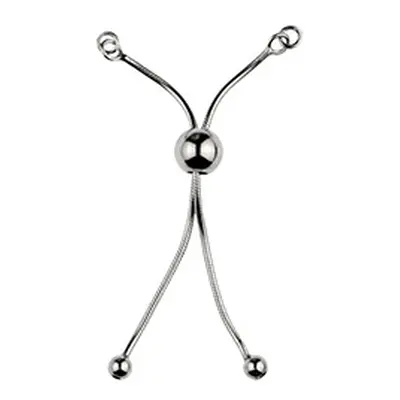 Sterling Silver Adjustable Ball Clasp And Snake Chain Component