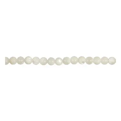 Mother of Pearl Semi Precious Round Beads, 6mm, 16&quot;/40cm Strand