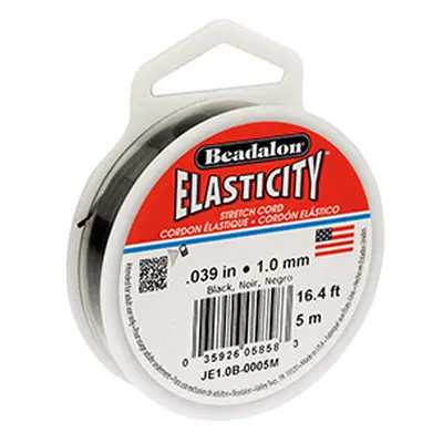 Beadalon Elasticity 1.0mm X 5m Black Elastic Bead Cord