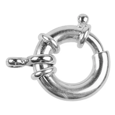 Sterling Silver Jumbo Bolt Ring 15mm, V3, 1 Moveable Double Ring, Stamped `stg+925`, Raw Polishe