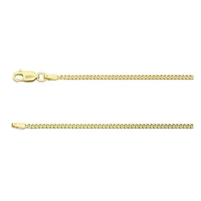 9ct Yellow Gold 1.8mm Diamond Cut Curb Chain 18&quot;/45cm Hallmarked