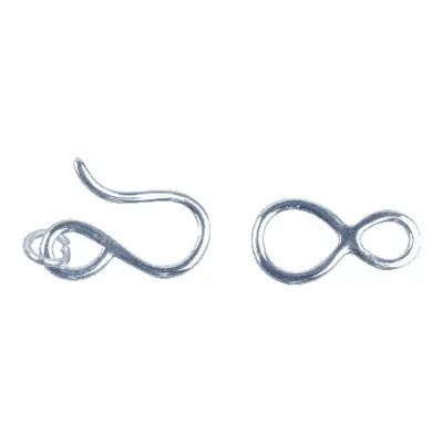 Sterling Silver Hook And Ring Clasp 20mm Hook, 20mm Figure Of 8 Ring