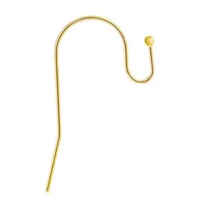 Gold Filled Hook Wire With 1.2mm Beads 40mm Pack of 6