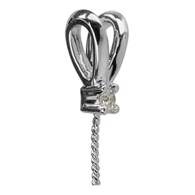 Sterling Silver Cubic Zirconia Set Rabbit Bail With Pin