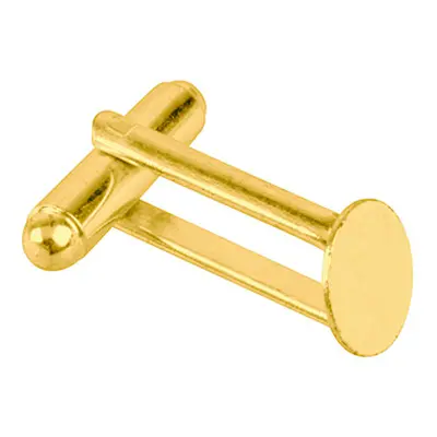 Gold Plated Cufflink With 9mm Flat Pad Pack of 6