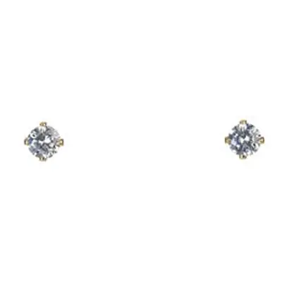 Gold Filled 4mm White Cubic Zirconia Stud Earrings