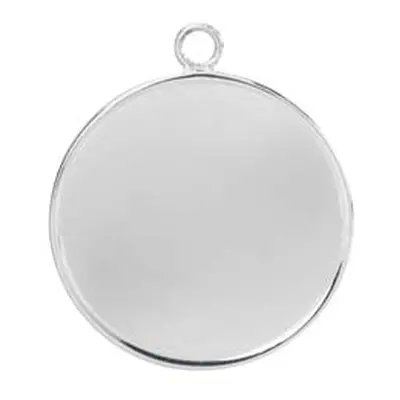 Sterling Silver Round Locket Insert Blank 18mm