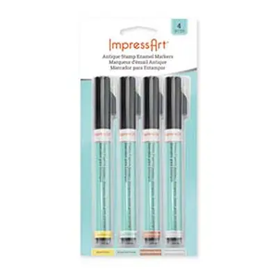 ImpressArt Stamping Pack of 4 Colours Antique Enamel Marker Pen