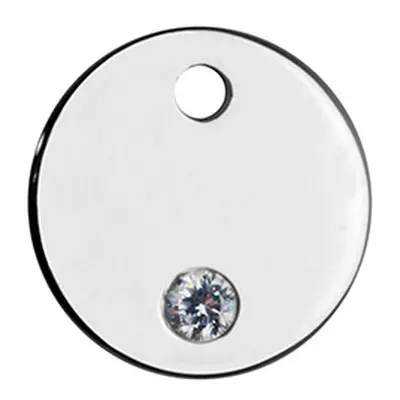 Sterling Silver Round Disc 10mm Cubic Zirconia Stamping Blank Heavy