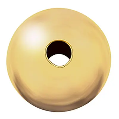 18ct Yellow Gold Plain Round 5mm 2 Hole Bead Light Weight