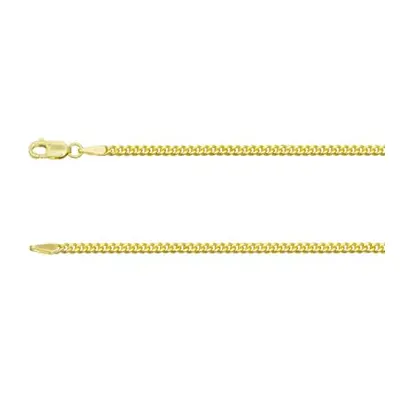 9ct Yellow Gold 2.1mm Diamond Cut Curb Chain 24&quot;/60cm Hallmarked