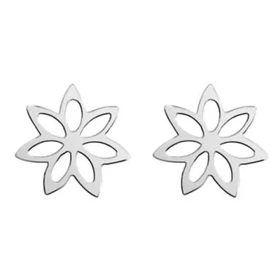 Sterling Silver Flower Design Stud Earrings