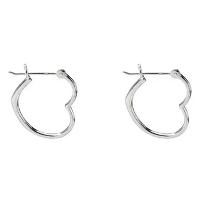 Sterling Silver Heart Hoop Design Stud Earrings