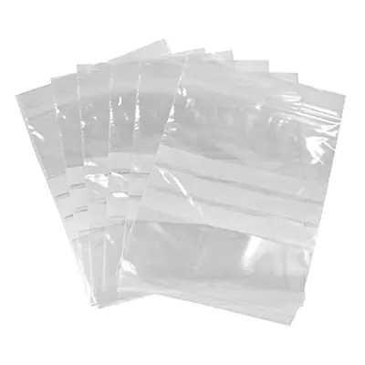 Plastic Bags With Write On Strips Medium 75x80mm Resealable Pack of 100