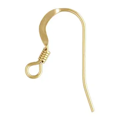 Gold Filled Hook Wire With Coil And Loop 18mm Pack of 6