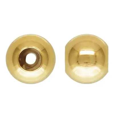 Gold Filled Silicone Stopper Round Bead 4mm Pack of 5