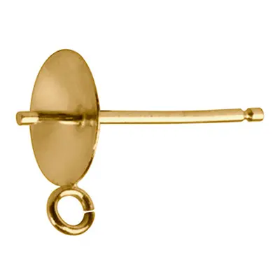 9ct Yellow Gold Cup Peg Post Ring 3mm, 302