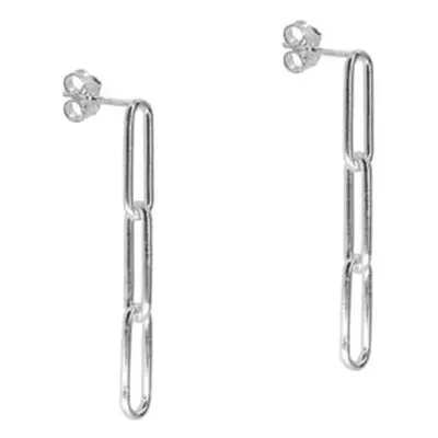 Sterling Silver Large Link Chain Design Drop Earrings