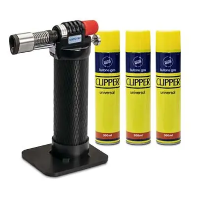 Jeweller`s Soldering Blow Torch, Electronic Ignition, Max 1,300°c Includes 3x 300ml Butane