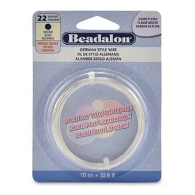 Beadalon German Style Wire, Round, Silver Plated, 22 Gauge, 0.64mm X 10m