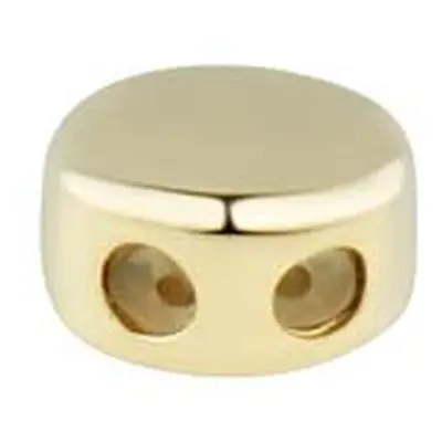 9ct Yellow Gold Silicone Stopper Round 6mm 2 Hole Bead