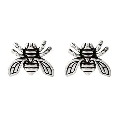 Sterling Silver Bee Design Stud Earrings