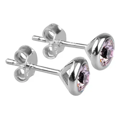 Sterling Silver Earrings June Birthstone 4mm Light Amethyst Crystal