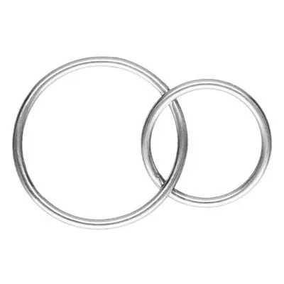 Sterling Silver Interlocking Rings 16mm And 12mm