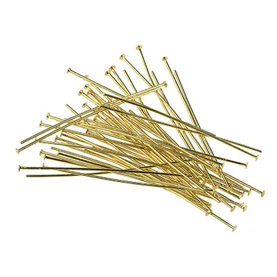 Gold Plated Head Pins 50mm Pack of 50