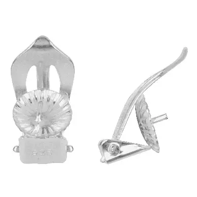 Sterling Silver Ear Clip Pair 8mm Cup, To Take 8.5-11mm Bead Or Pearl