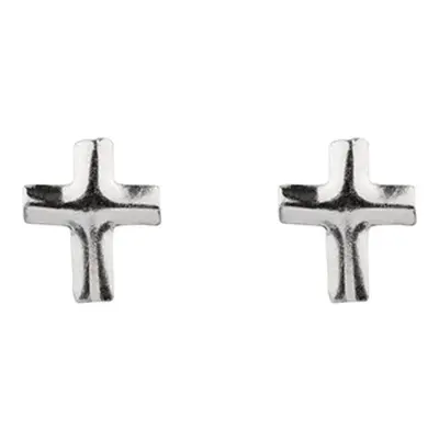 Sterling Silver Small Cross Stud Earrings