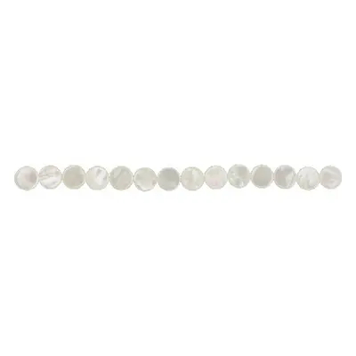 Mother of Pearl Semi Precious Flat Round Beads, 10x3mm, 16&quot;/40cm Strand