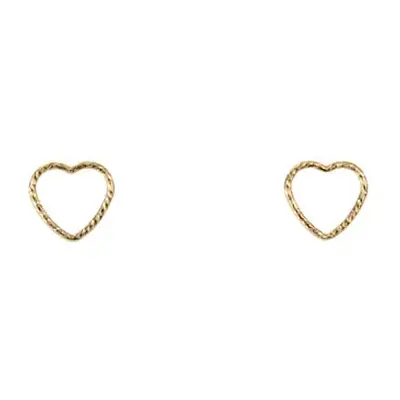 Gold Filled 10mm Sparkle Heart Stud Earrings