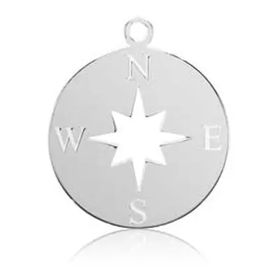 Sterling Silver Compass 16mm, 100% Recycled Silver