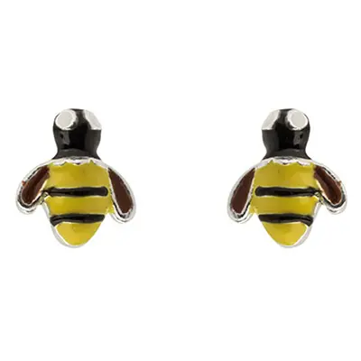 Sterling Silver Bumble Bee Enamel Stud Earrings