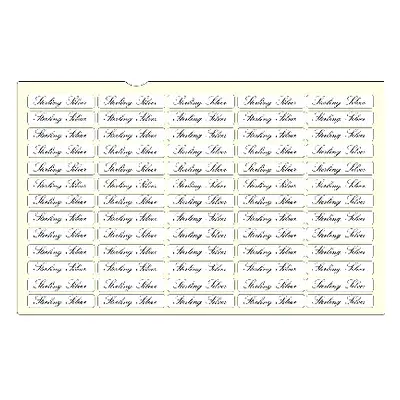 Sterling Silver Jewellery Labels, Pack of 350, 31mm X 10mm