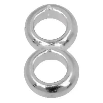 Sterling Silver Figure Of 8 Jump Ring Pack of 10, Two Closed 4mm Jump Ring Soldered Together