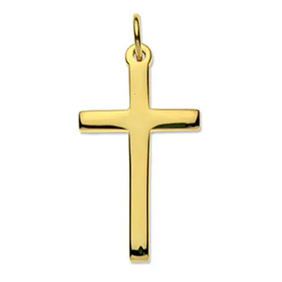 9ct Yellow Gold Cross, Small Heavy Latin Hallmarked