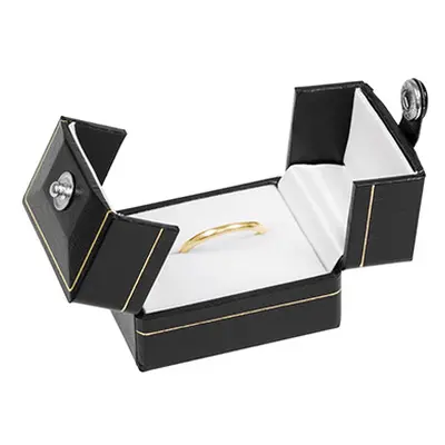 Black Leatherette 2 Door Ring Box